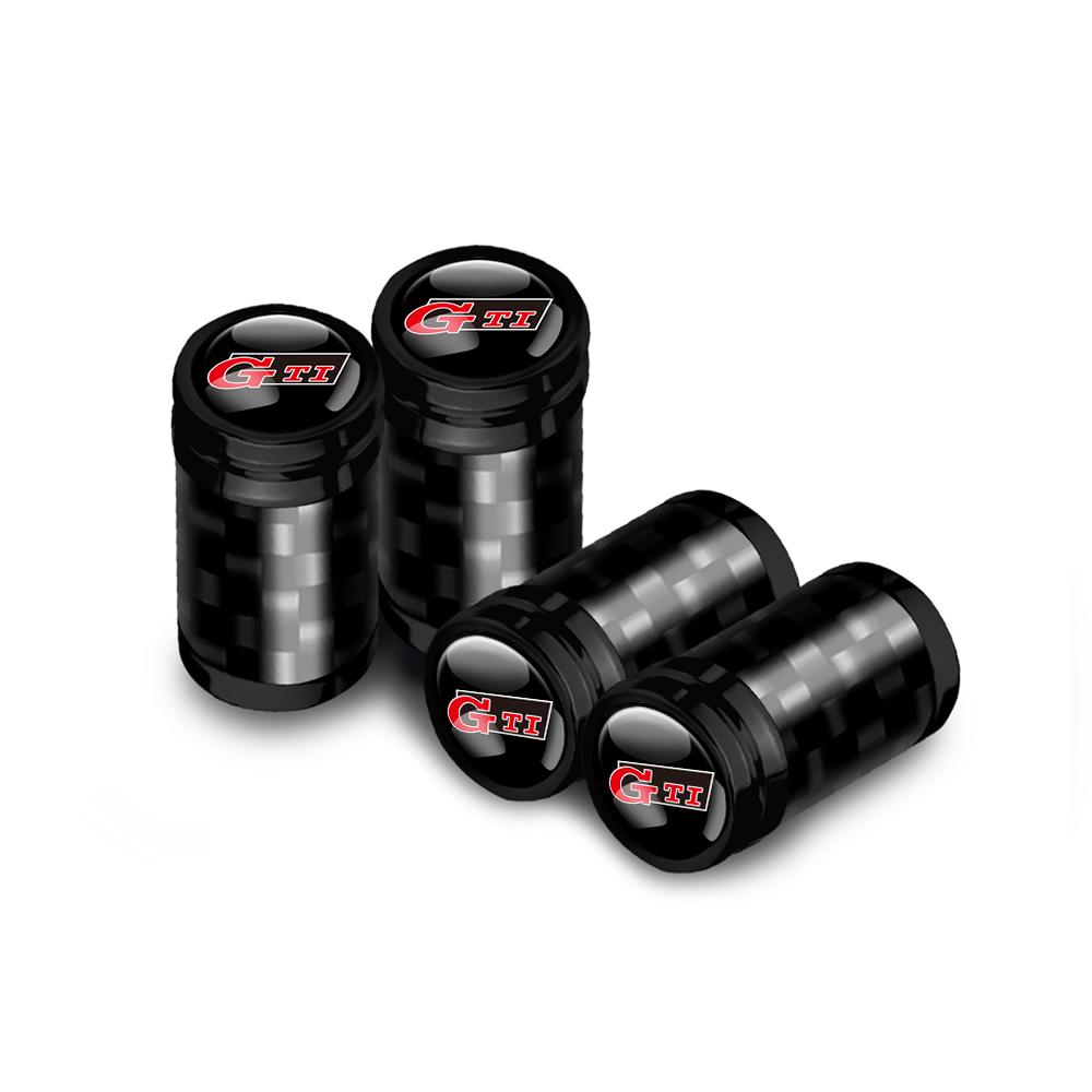 VW 4Pc Metal Car Wheel Tire Carbon Fiber Car Wheel Tires Valve Caps For Volkswagen VW Polo Passat Rline Golf Tiguan Jetta GTI Taigo EP1