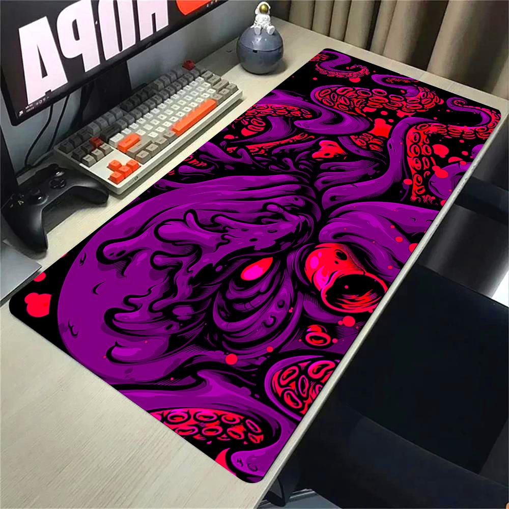 XXL Игровой Цветной Коврик для Мыши Настольный Коврик для Ноутбука 40x90см Офисный Компьютерный Коврик для Клавиатуры и Мыши Креативный Осьминог Черно-Белый Большой Коврик для Мыши