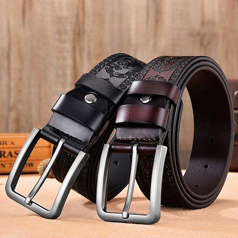 Men's PU Vintage Pin Buckle Leather Belt - Casual & Business Versatile Accessory for Jeans