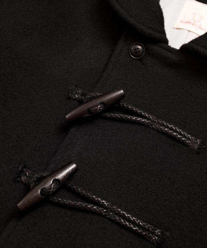 Cotton Bell Round Collar Duffle Coat - Black