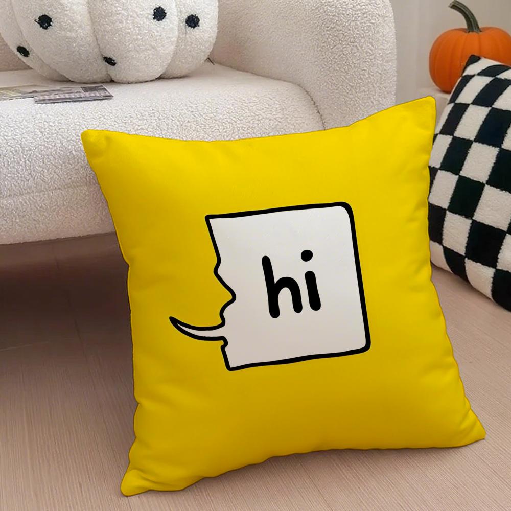 Minimal Witty French Art JJean Jullien Cushion Cover Throw Pillow Cover Hidden Button Durable Polyester Chair Cushion