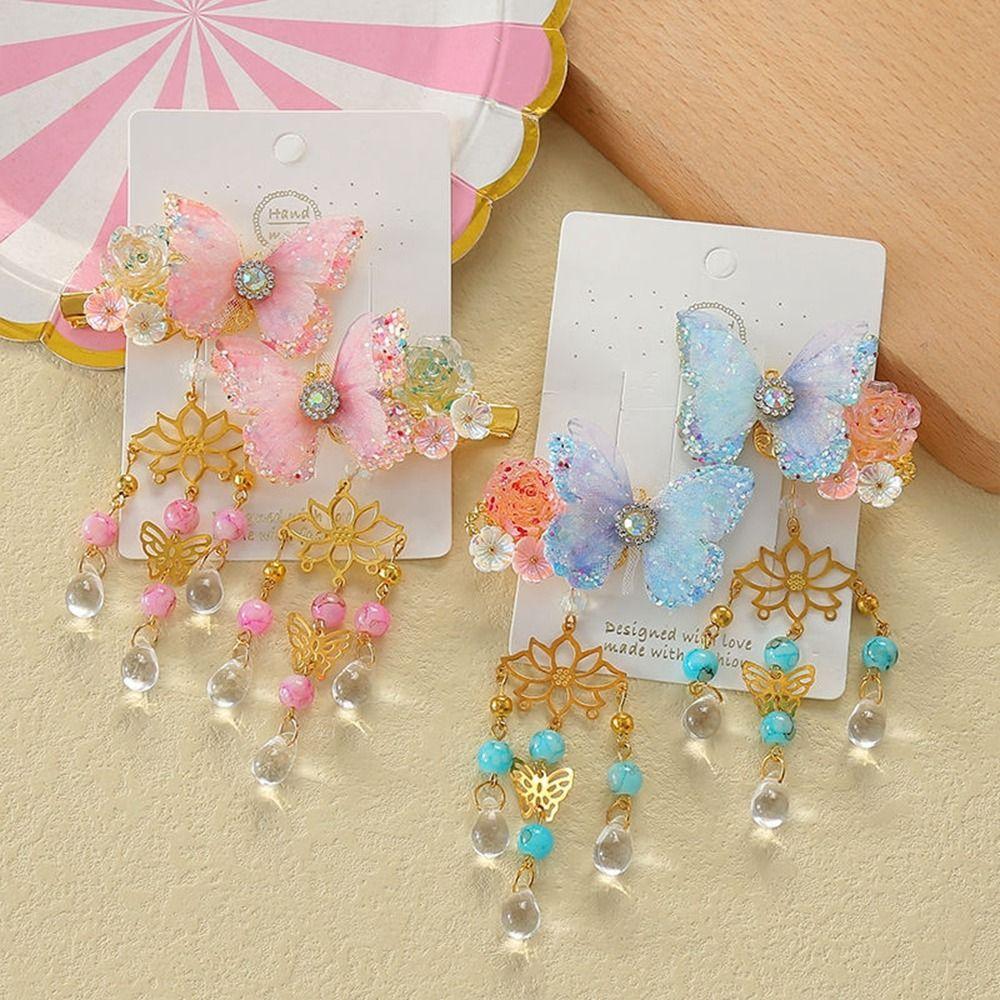 Палочки для волос с кисточками, головные уборы в китайском стиле, заколка для волос Ханфу, детская заколка, заколка в старинном стиле