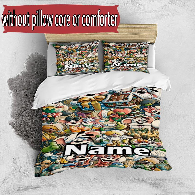 3pcs Duvet Cover Set (1*Duvet Cover + 2*Pillowcase, Without Core), Custom Name Diddl Pattern Bedding Set, Home Bedroom Decor Gift