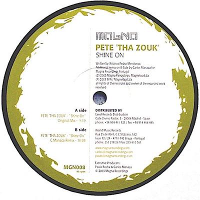 12-дюймовая пластинка PETE THA ZOUK - Shine On MGN008 Magna Recording 2003 UK Dance & Electronica Б/У