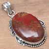 Pendant Bird Eye Jasper Gemstone Handicraft Valentine'Day Silver Jewelry 2"