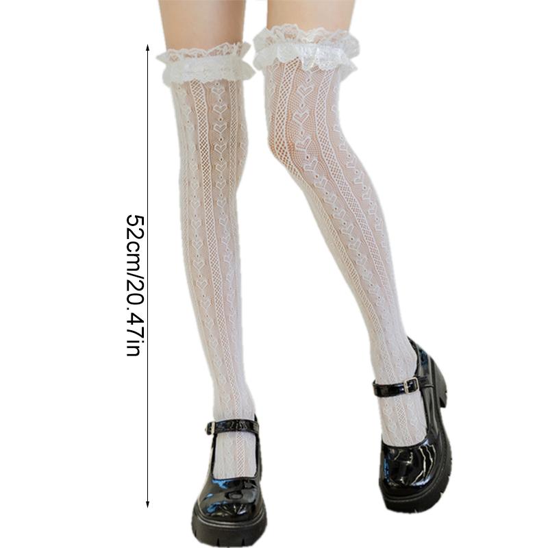 1 пара дышащих сексуальных любовных чулок для отдыха и досуга, кружевных модных сетчатых шелковых чулок, гольфы