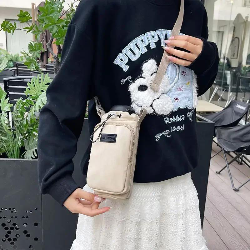 1PC Compact Water Bottle Bag with Phone Pocket Thermal Vacuum Mug Cup Sleeve Cup Insulated Protective Cover Strap Holder Pouch
