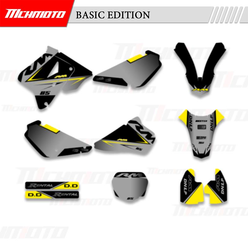 MCHMFG Полный Комплект Графических Фонов Наклеек Стикеры Комплекты Для SUZUKI RMZ85 RM 85 2001-2018 Номер Имя