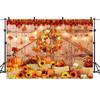 Фон фон осенний памятный детский Хлопок 240 х 180 см бумага, бумага, обои, тыква, осень, Хэллоуин, листья, дверь, украшение,