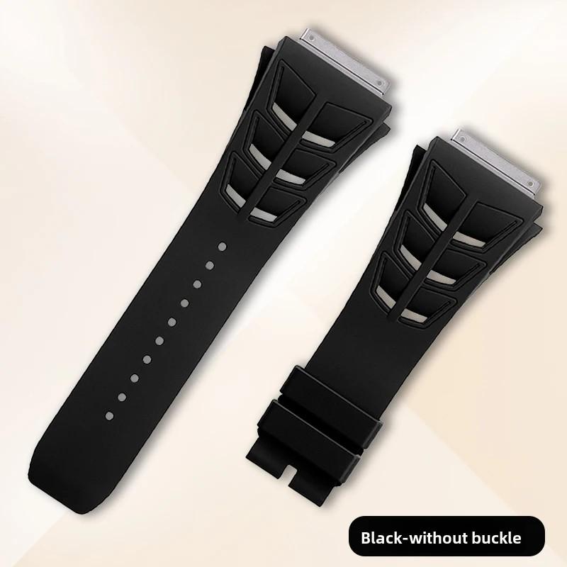 Стальная головка FKM Резиновый ремешок для часов Richard Miller RM055 RM030 RM35-01 RM35-02 RM35-03 Мягкий фторкаучуковый ремешок Аксессуары