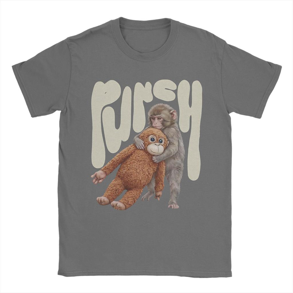 Punch Baby Monkey Team Cute T Shirts for Men Pure Cotton Humorous TShirt Crewneck Tees Short Sleeve Clothing Classic