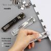High-Value Transparent Medium Push Clip Refill with Metal Clip - No-Punch File Test Paper Clip