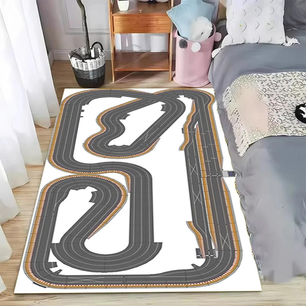 Interactive Highway Rug Toy Car Racetrack Play Mat for Kids Educational Nursery Carpet Bedroom Living Room Floor Decor