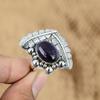 Gift For Her Natural African Amethyst Promise Adjustable Ring 925 Silver