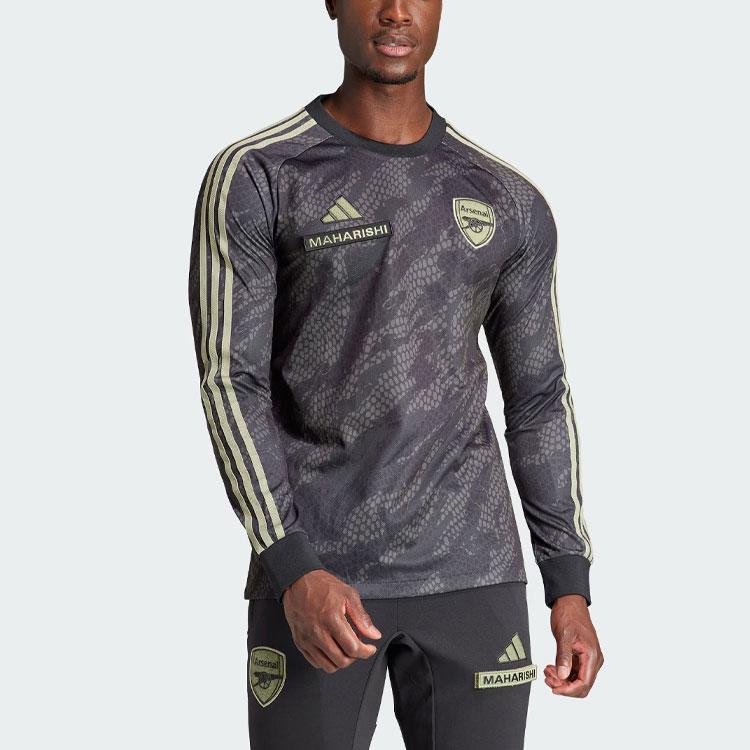 Adidas Футбольная рубашка с длинным рукавом X Maharishi Arsenal с полным принтом, мужские топы, черные IN4757