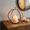 Lantern Wooden Candle Holder Pumpkin Shaped Candle Stand Holiday Prop Candlestick Holder  Party