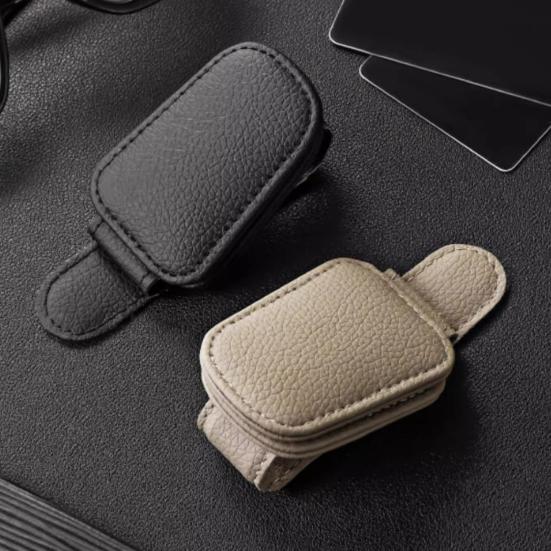 Universal Car Visor Clip Faux Leather Magnetic Eyeglass Holder for Sunglasses Reading Glasses Convenient Eyeglasses Hanger