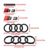4Ring Logo 273mm 192mm ABS Car Emblem Hood Front Grill Emblem Rear Trunk Badge Sticker For Audi Sport S3 2010-2020 Accessories