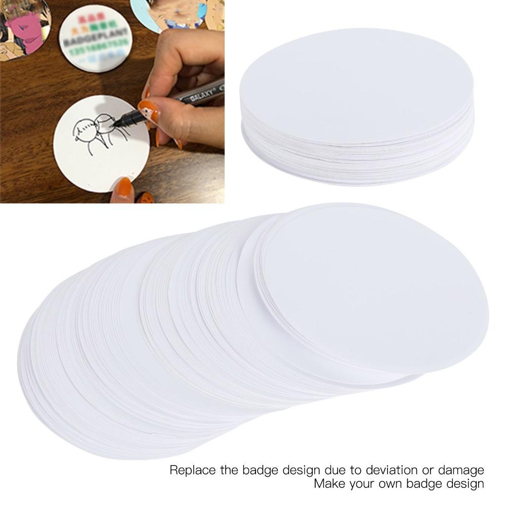 100pcs 44MM DIY Badge Papers White Button Badge Blank Paper Badge Making Paper DIY Crafts