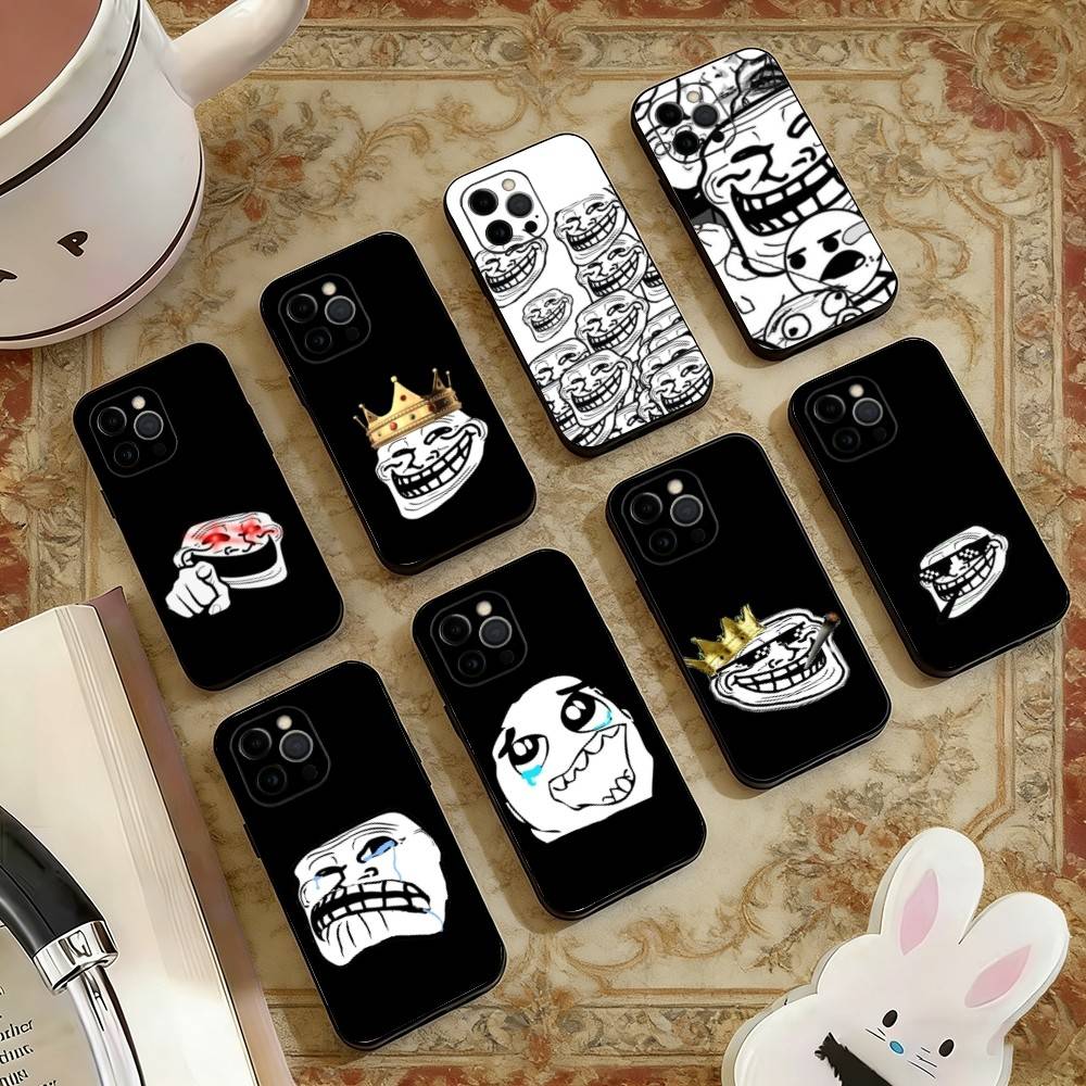 Комиксы Мемы Смешные T-Trollfaces Чехол для Телефона Силиконовый Мягкий Для IPhone 17 16 15 14 13 12 11 X XR Plus Pro Max Plus