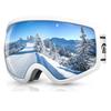 Лыжные очки EX-DASH OTG с широкоугольными линзами-бейсболками, Сделано в Италии, Антизапотевающие линзы, Противоскользящий ремешок, Защита UV400, Широкий угол обзора,
