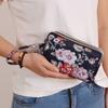 Waterproof Canvas Wallet Print Three Zippers Bags Simple Flower Coin Purse  Ladies