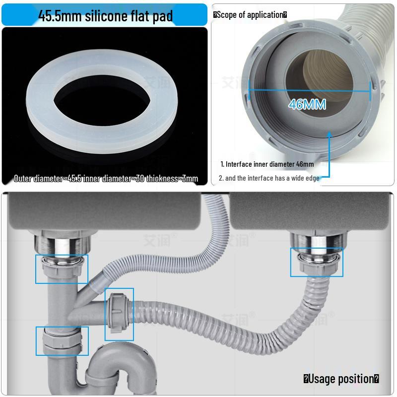 Резиновое уплотнительное кольцо для кухонной мойки для прокладки сливной трубы