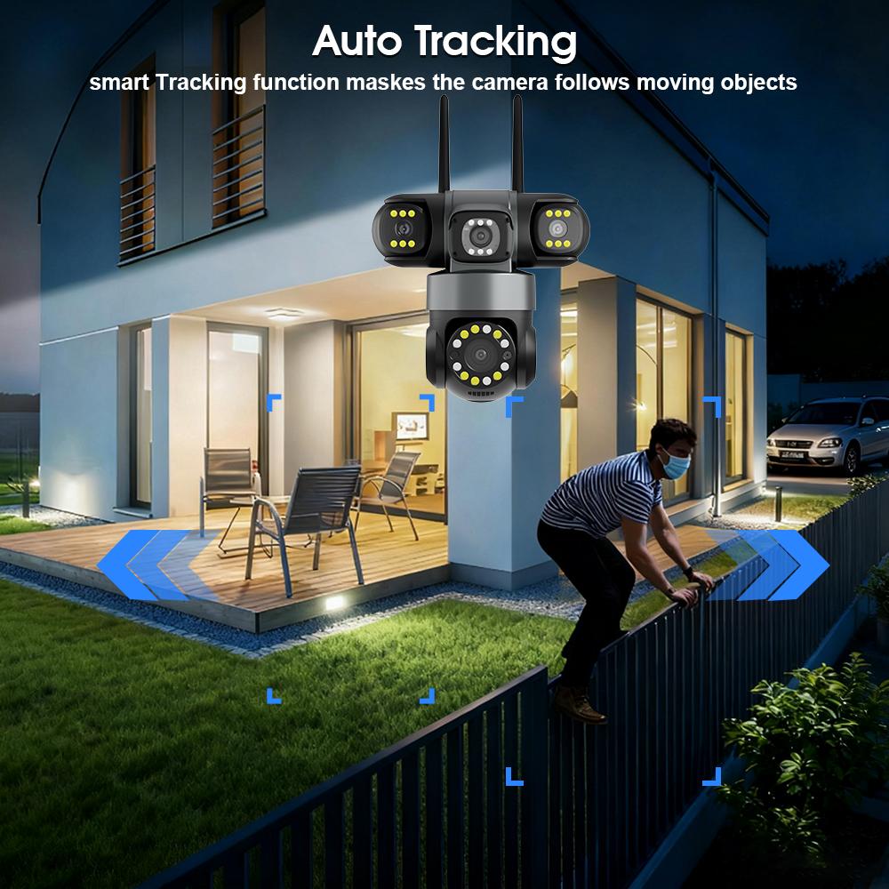 YOOSEE Ai APP Камера Уличная Водонепроницаемая HD 6MP WIFI IP CCTV Ночное Видение Двусторонняя Связь Умная Камера PIR Мобильное Отслеживание Трехлинзовая Камера