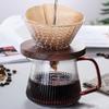 350ML/500ML Coffee Pot V-shaped Spout Striped Design Glass Vertical Pattern Coffee Sharing Pot for Home