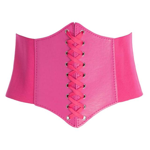 Women Ultra Super Wide Belt PU Elastic Corset Belt Fashion Wide Waist Belt Ladies Clothing Female