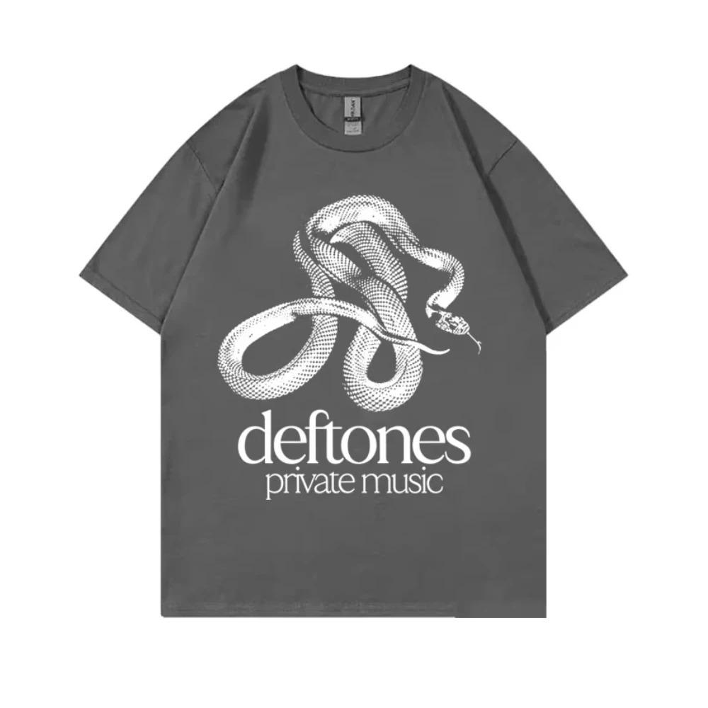 2026 Ограниченная Альтернативная Метал-Рок Группа Deftones Личные Музыкальные Змеиные Графические Футболки Мужские Женские Винтажная Оверсайз Футболка Уличная Одежда