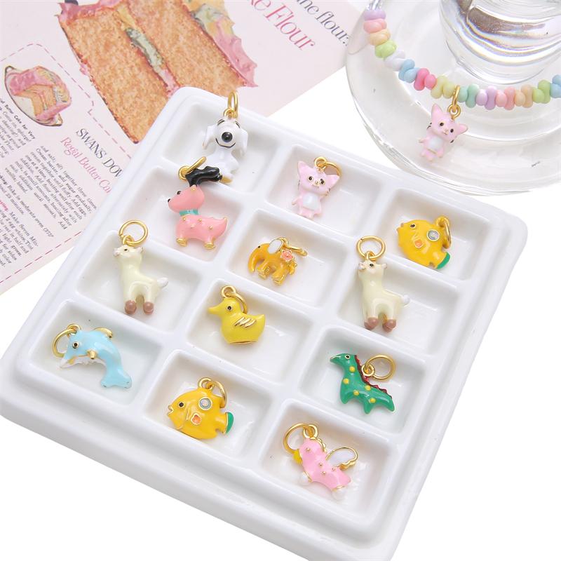 1pc/bag Alloy Drop Oil Cute Little Animal Pendant DIY Bracelet Necklace Earrings Jewelry Accessories