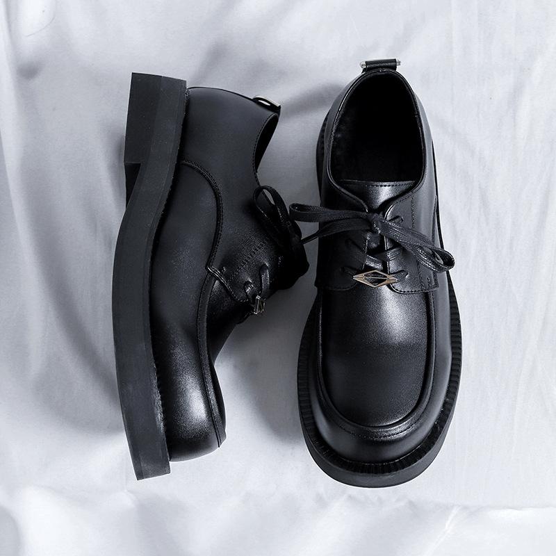 Британский стиль платье деловой платформы на шнуровке мокасины повседневные повседневные дерби кожаные туфли мужские 8113-R