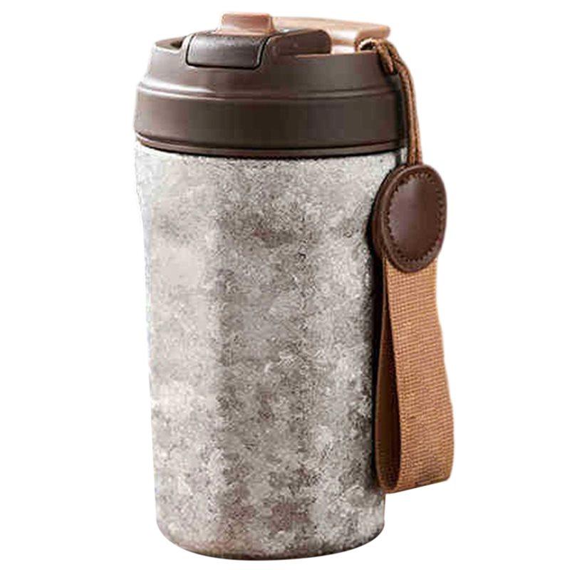 ABKY-High-End Exquisite Pure Titanium Double-Layer Vacuum Flask Coffee Cup Portable High-Value Take-Out
