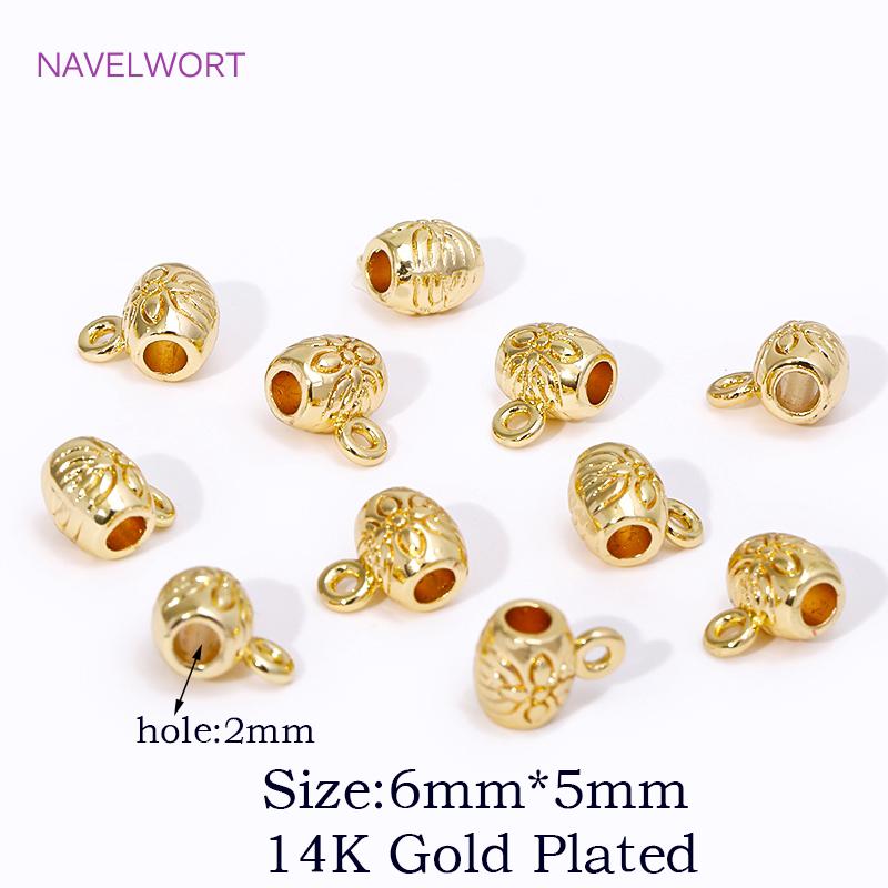 18K Gold Plated Brass Tube Pendant Bail Connector,Bailes For Jewelry,DIY Necklace Jewelry Making Findings,SupplIes For Jewelry