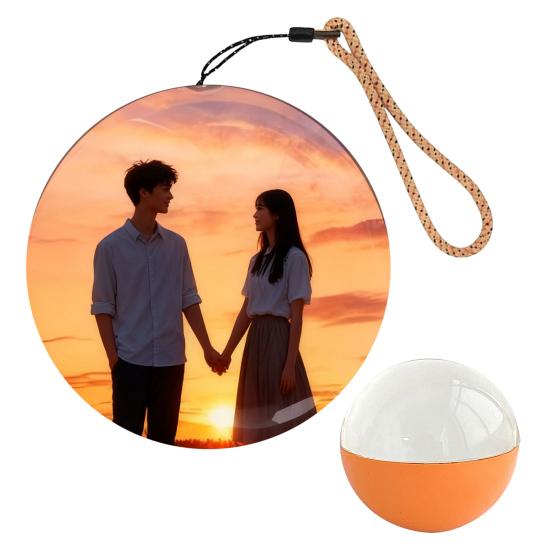 7CM Memory Sphere Ornament WiFi Video Player Faux Crystal Ball Personalized Photo Videos Display Sphere Lamp Birthday Anniversary Gift