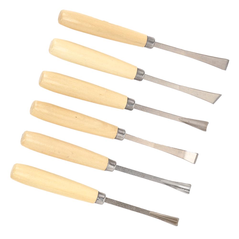 Набор из 6 стамесок по дереву, инструмент для резьбы, гравировальная стамеска-нож, инструменты для деревообработки