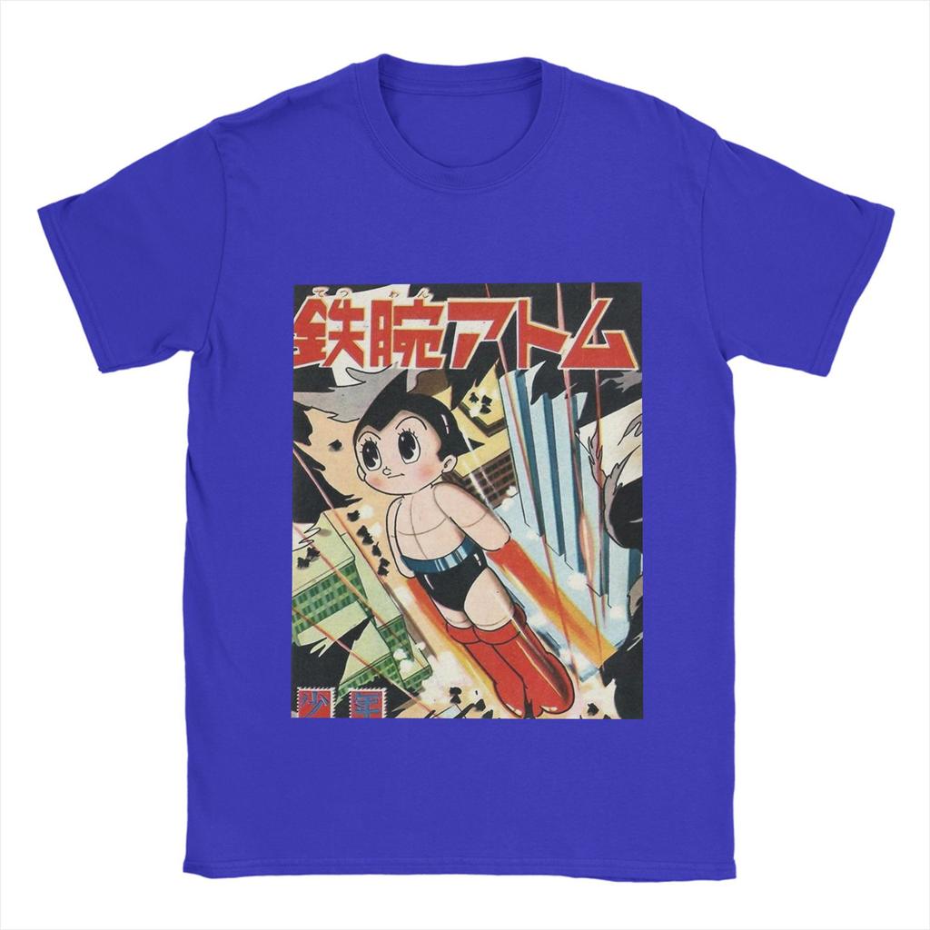 Men T-Shirts Vintage Astro Boy Cover Casual Pure Cotton Tees Short Sleeve  T Shirt O Neck Clothes Plus Size