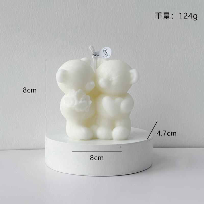 Handmade Bear Candles Couple Bear Soy Wax Decorative Valentine's Day Gifts & Home Decor Scented Candle