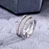 Huitan Fashion Surround Shaped Finger Rings for Women Блестящие кристаллы CZ Свадебные кольца для свадебной вечеринки Ювелирные изделия оптом Распродажа