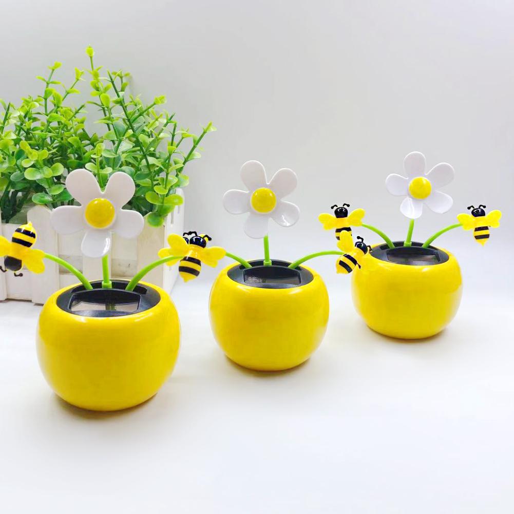 Креативный пластиковый цветок на солнечной энергии, автомобильный орнамент, флип-клапан, горшок, качели, детская игрушка