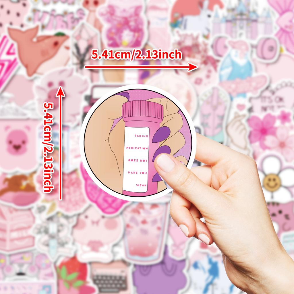 50 Pink Cute Mix And Match Style Graffiti Stickers Diy Creative Handbook Diary Stickers