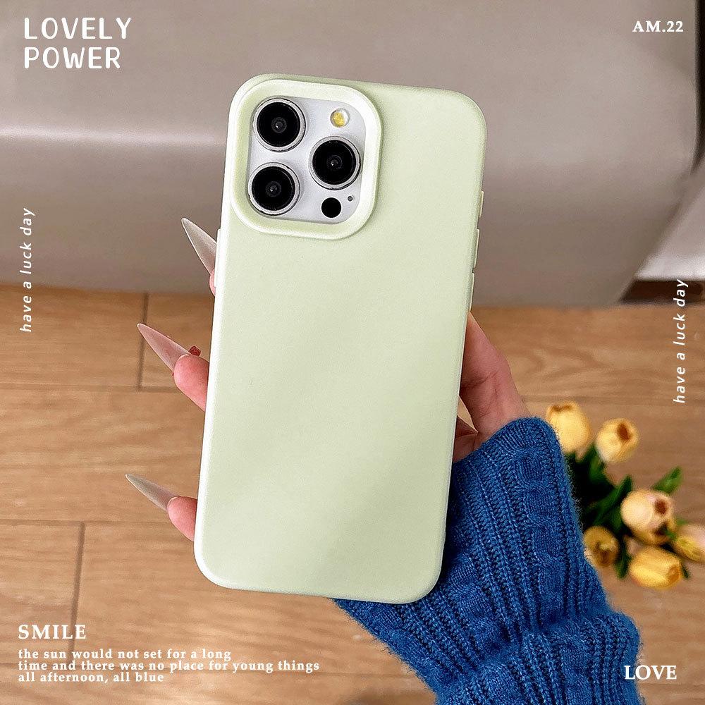 Applicable To Apple 17 Simple Solid Color Skin Feeling Mobile Phone Case Iphone15pro Silicone Anti Fall 13 Full Inclusive Protective Case