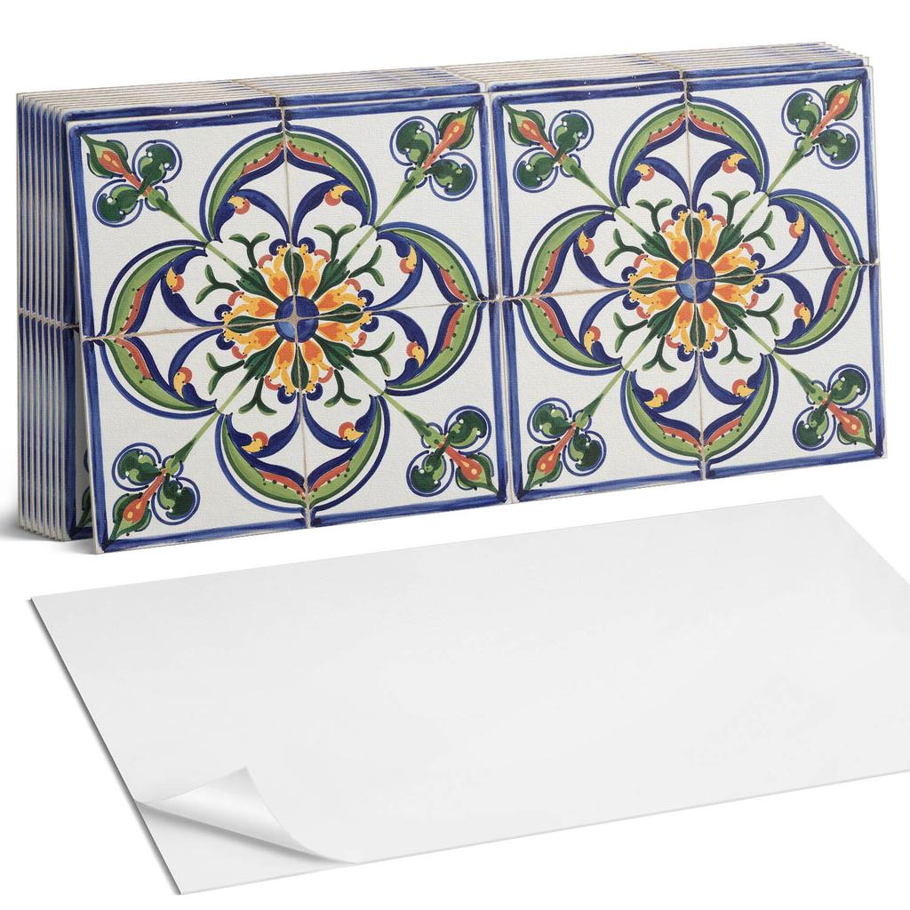 Winylowe Kafelki Ścienne Z Nadrukiem Do Jadalni Kwiatowy Wzór Na Kafelku 10X40X20 Cm