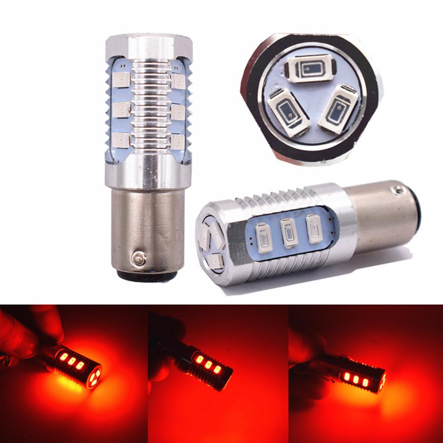 2X 1157 Red Flashing Strobe Blinking Rear Alert Safety Brake Tail Stop High Powe