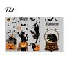 Outdoor Balcony Scene Setting 4Pcs Halloween Cartoon Window Clings, Pumpkin Ghost Scarecrow Stickers, Decorative Glass Decals for Party