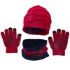 Knitted wool winter hat ear protection set warm children's hat plush pullover hat gloves scarf