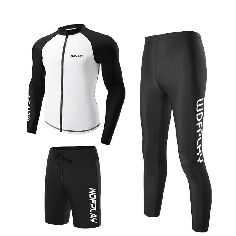 Mens Rash Guard Set UV Protection Long Sleeve Swimwear Surfing Snorkeling Diving Outdoor Water Sports