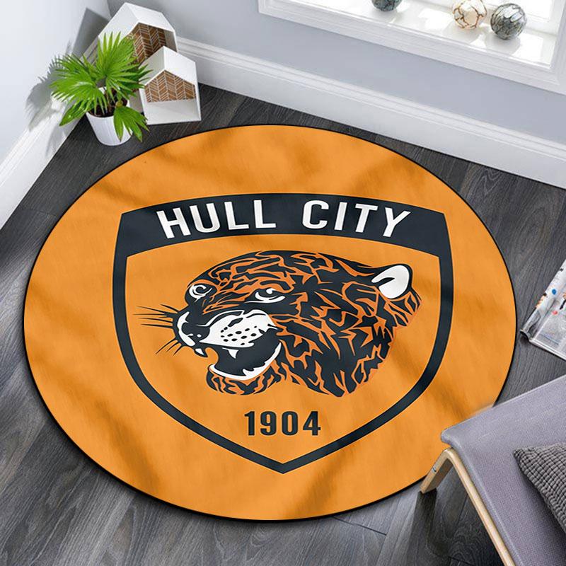 Круглый ковер с узором Hull City, Ковер для гостиной, спальни, игровой комнаты, Нескользящий коврик для пола, Праздничные и Подарок на день рождения.