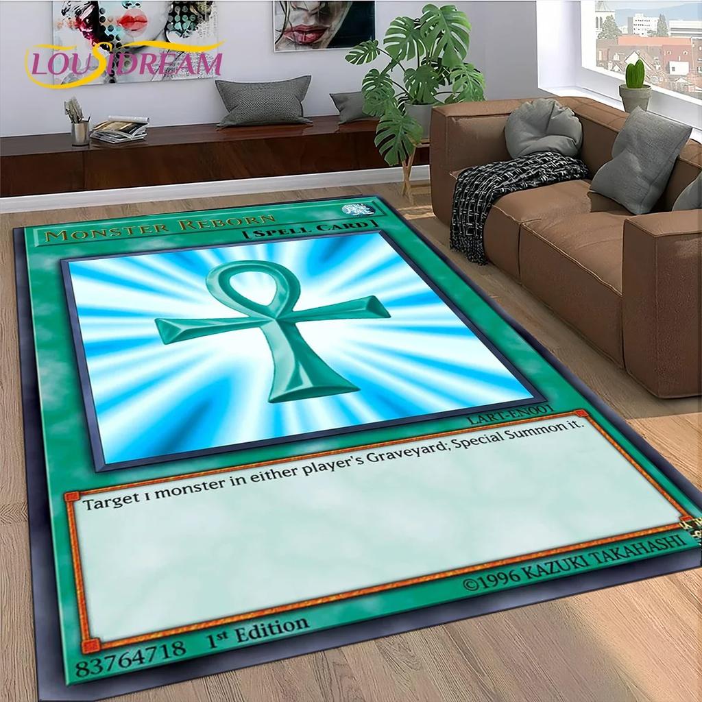 2025 New Yu-Gi-Oh Blue Eyes Dragon Monster Gold Card Cartoon Game Carpet Rug for Bedroom Living Room Home Sofa,Decor Floor Mat